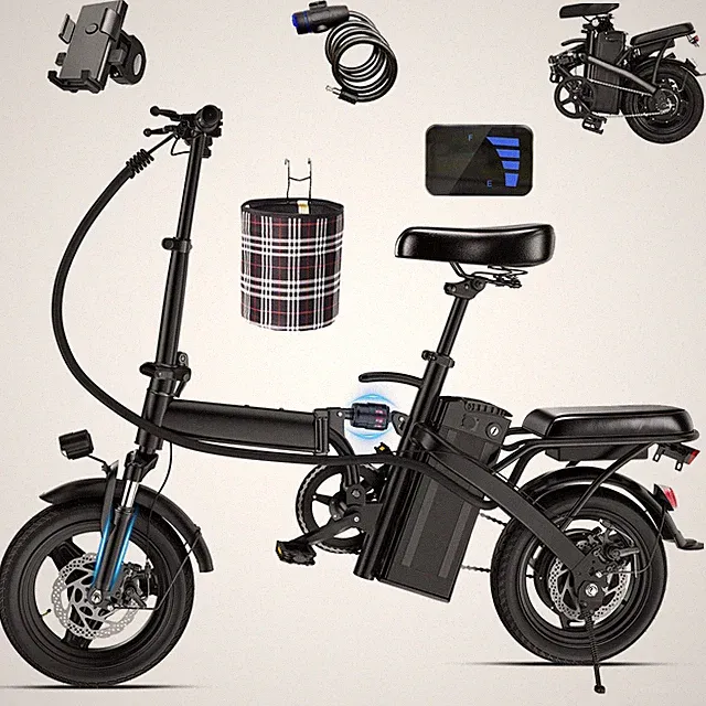 14'' 560W Folding Electric Bike 48V for Adults Lightweight Commuter E bike 24MPH