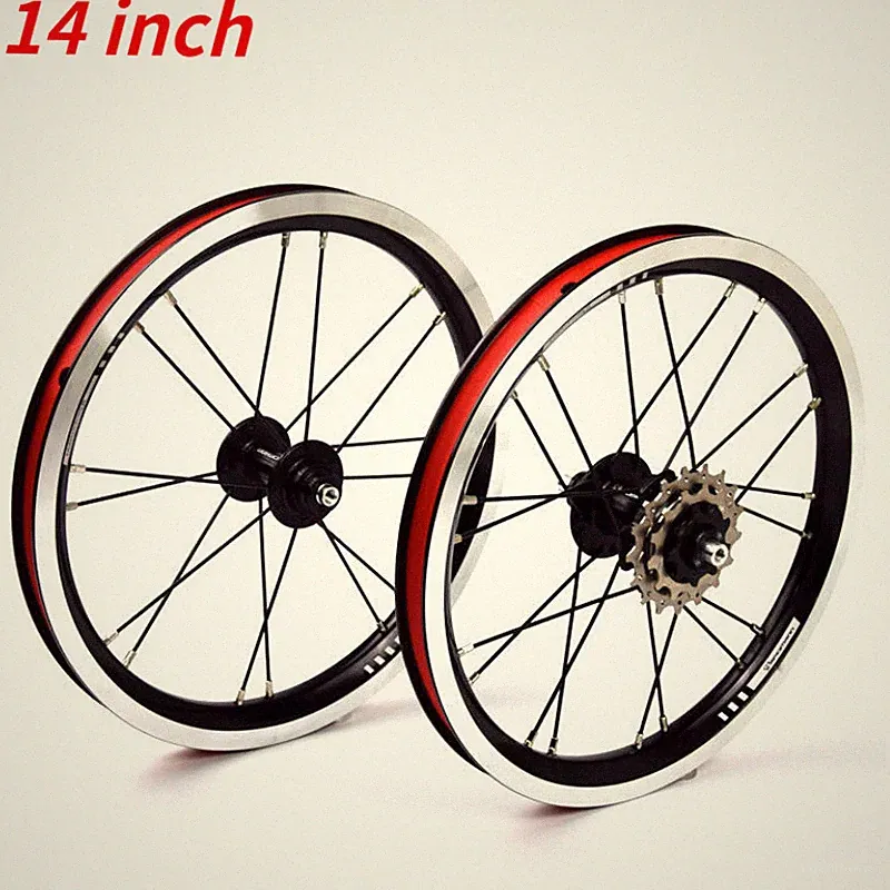 14 Inch Folding Bike Wheels MTB BMX Bicycle Wheelset with 3 Speed Freewheel