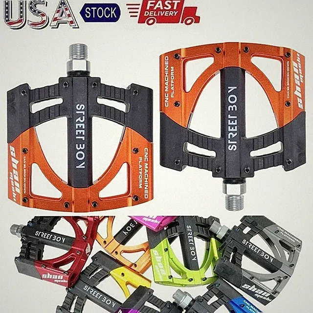 Aluminum Road MTB Mountain Bike XC Bicycle Pedal 3 Sealed Bearings Flat Pedals