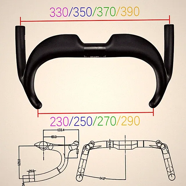 Carbon Fiber Road Bicycle Handlebar TT Fixed Gear Bike Drop Bar UD Matt 31.8MM
