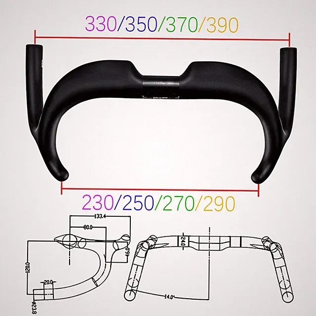 Carbon Fiber Track Road Bicycle Handlebar TT Fixed Gear Bike Handlebar UD Matt