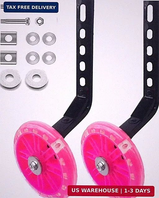 Flash Training Wheels for 12 14 16 18 20 Inch Kids Bike，Heavy Duty Training Whee