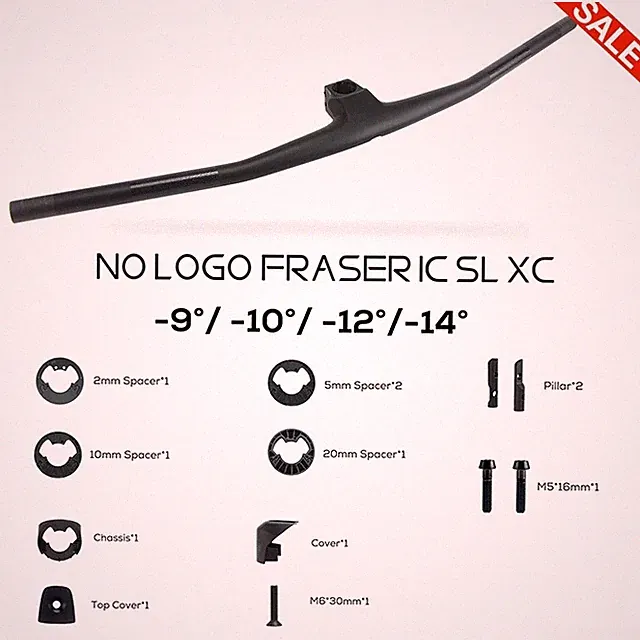 Full Carbon Fiber Integrated Cockpit MTB Bicycle Handlebar -9° -10°-12° -14°