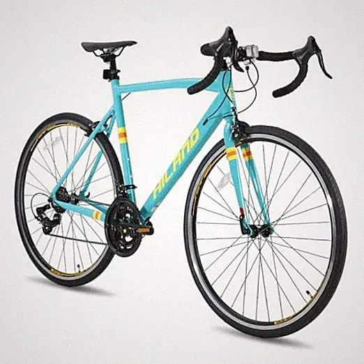 HILAND 700c Road Bike 14 Speed, Aluminum Frame Racing Bike, City Large green