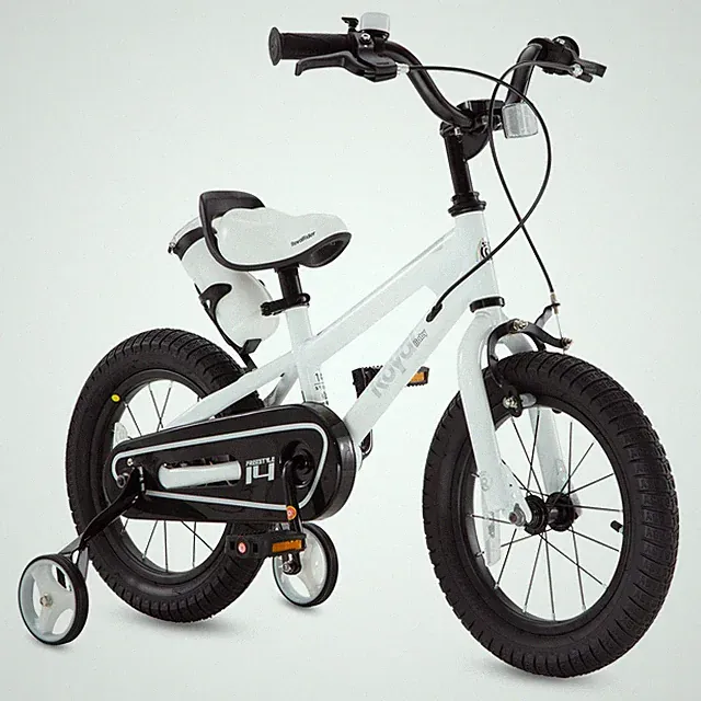 RoyalBaby Freestyle 12 Inch Kids Bike White Dual Handbrakes Training Wheels