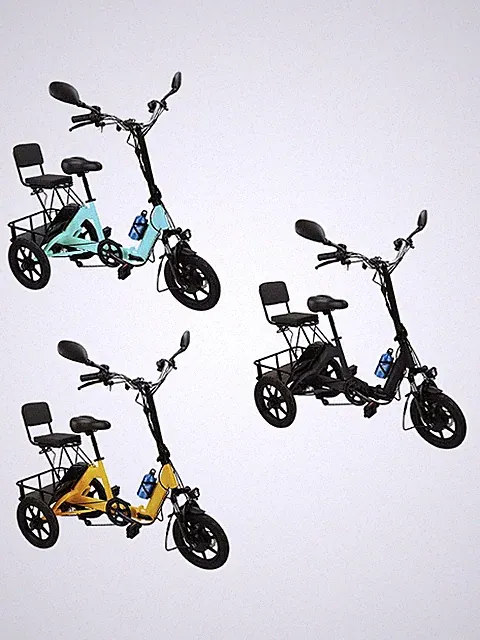 Three Wheel Electric Tricycle for Adults 3 Wheel Motorized Folding E-Bike #