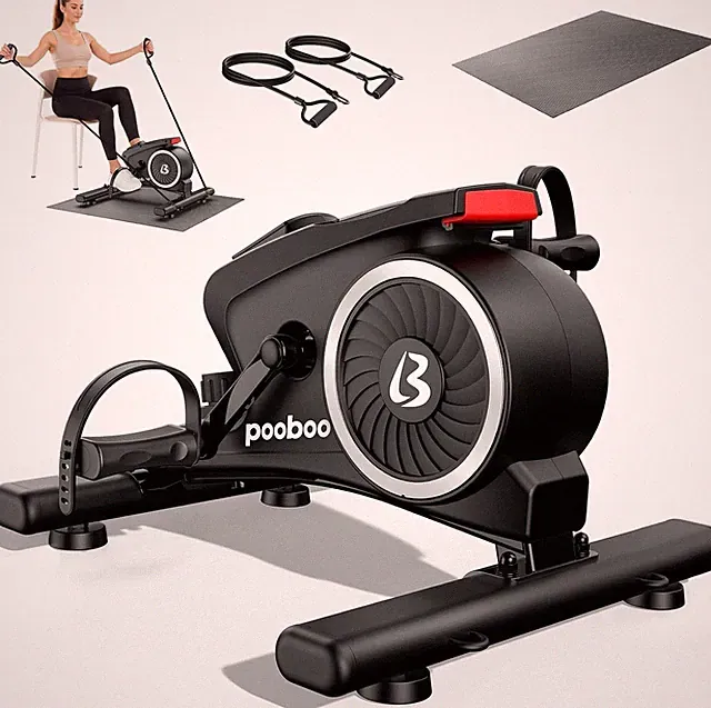 Under Desk Bike Pedal Exerciser Magnetic Mini Exercise Bike Arm & Leg Workout